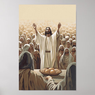 Jésus Nourrit Le Décor Du Mur Chrétien 5000 Poster