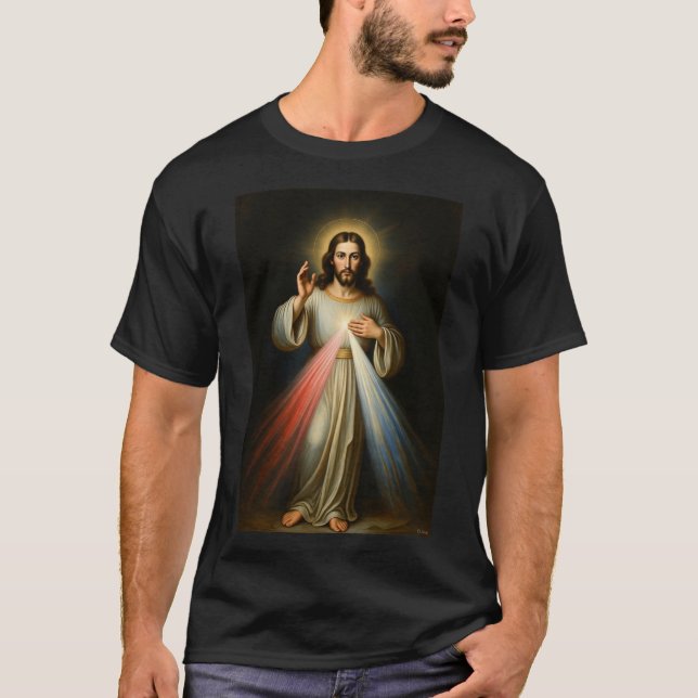 Jesus of the Divine Mercy Men's Tee Shirt (Vorderseite)