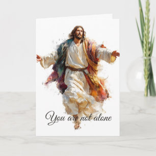 Jesus öffne deine Arme Du bist nicht allein Glaube Karte