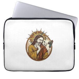 Jesus-Ohrhörerkabel am Türknauf hängengeblieben he Laptopschutzhülle