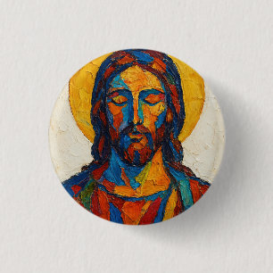 Jesus-Ölgemälde (Ver. 1) Button