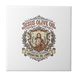 Jesus Olivenöl Salböl Etikett Jesus Olivenöl Fliese