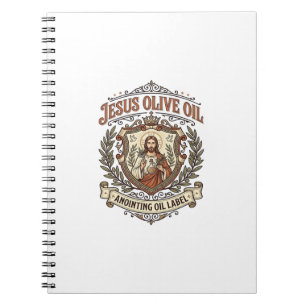 Jesus Olivenöl Salböl Etikett Jesus Olivenöl Notizblock