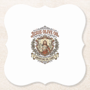 Jesus Olivenöl Salböl Etikett Jesus Olivenöl Untersetzer