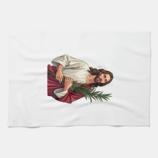 Jesus Olivenzweig Vintage graviertes T-Shirt 2 Geschirrtuch