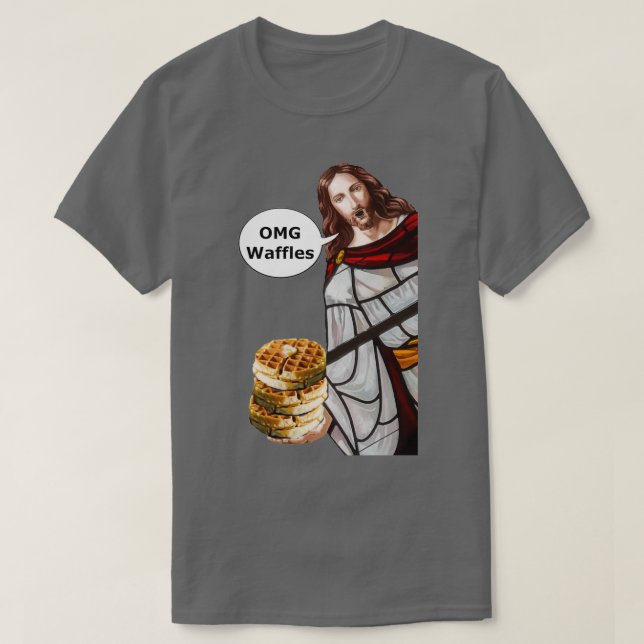 Jesus OMG Waffeln T-Shirt (Design vorne)