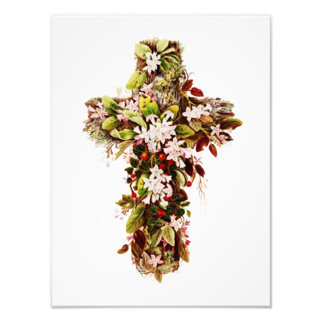 Jesus Ostersonntag Blühende Kreuzung Fotodruck (Vorne)