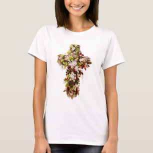 Jesus Ostersonntag Blühende Kreuzung T-Shirt