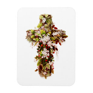 Jesus Ostersonntag blühendes Kreuz Magnet