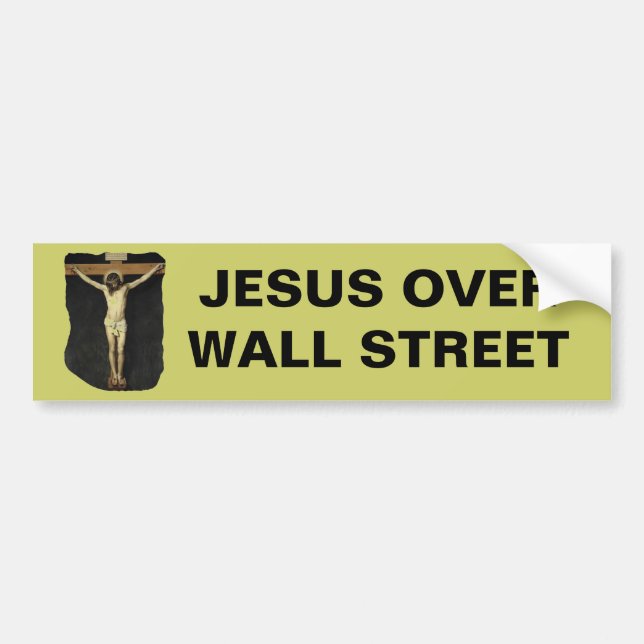 JESUS OVER WALL STREET AUTOAUFKLEBER (Vorne)