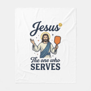 Jesus Pickleball Der, der Serviert Shirt Fleecedecke