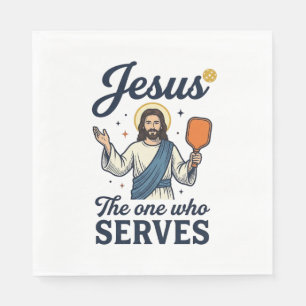 Jesus Pickleball Der, der Serviert Shirt Serviette