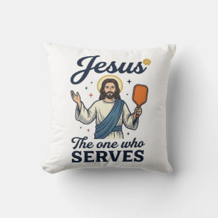 Jesus Pickleball Derjenige, der serviert Hemd Kissen