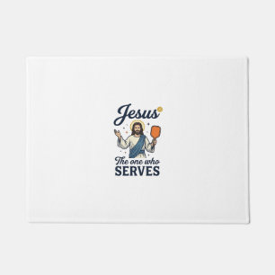 Jesus Pickleball Derjenige, der serviert Shirt Fußmatte