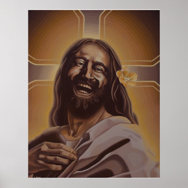 Jesus-Plakat lachen Poster (Vorne)