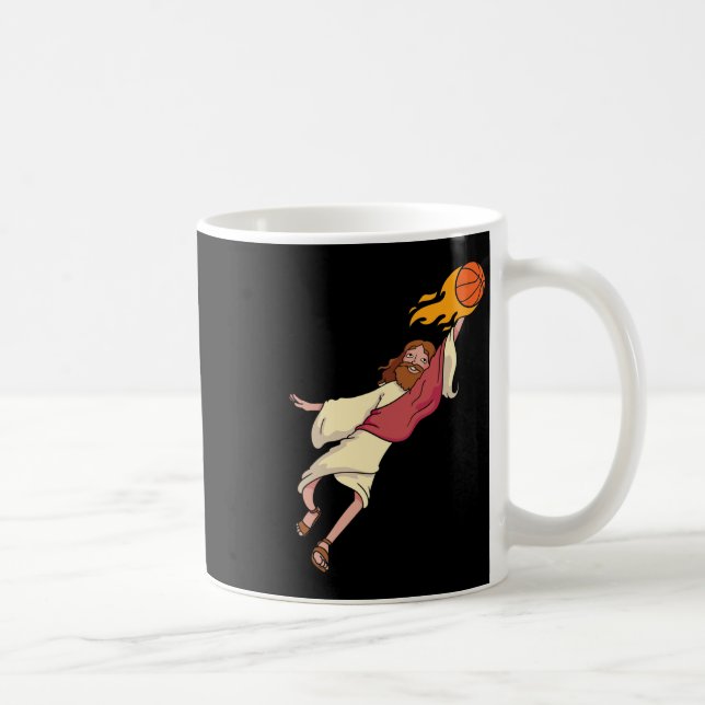 Jesus Playing Bysketbyll Kaffeetasse (Rechts)