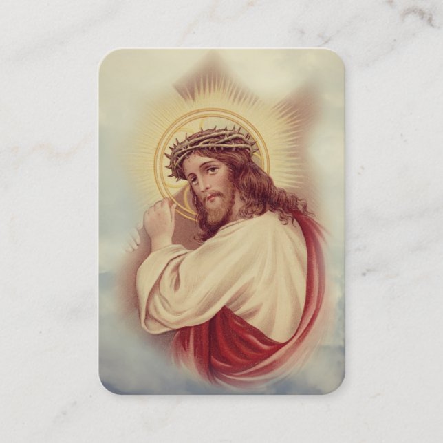 Jésus portant la Croix Prière Carte Sainte religie (Devant)