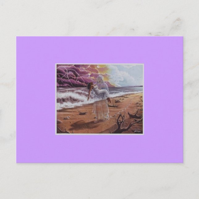 JÉSUS portant une femme en difficulté Zazzle Carte (Devant)