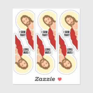 Jesus-Portraitaufkleber - Ich sah dieses religiöse Aufkleber