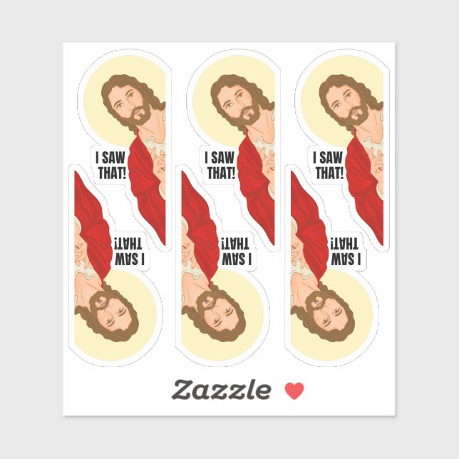 Jesus-Portraitaufkleber - Ich sah dieses religiöse Aufkleber (Blatt)