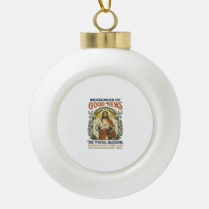 Jesus Postbote Lieferung Shirt Glaube Basiertes De Keramik Kugel-Ornament