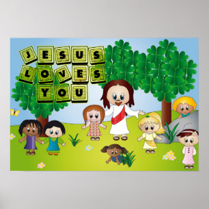 Jesus Poster für Kinder Kirche und Creche