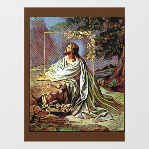 Jesus Prachen im Gartenfenster Fensteraufkleber