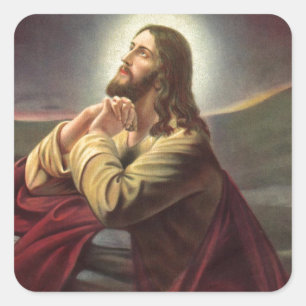 Jesus Prachen Quadratischer Aufkleber