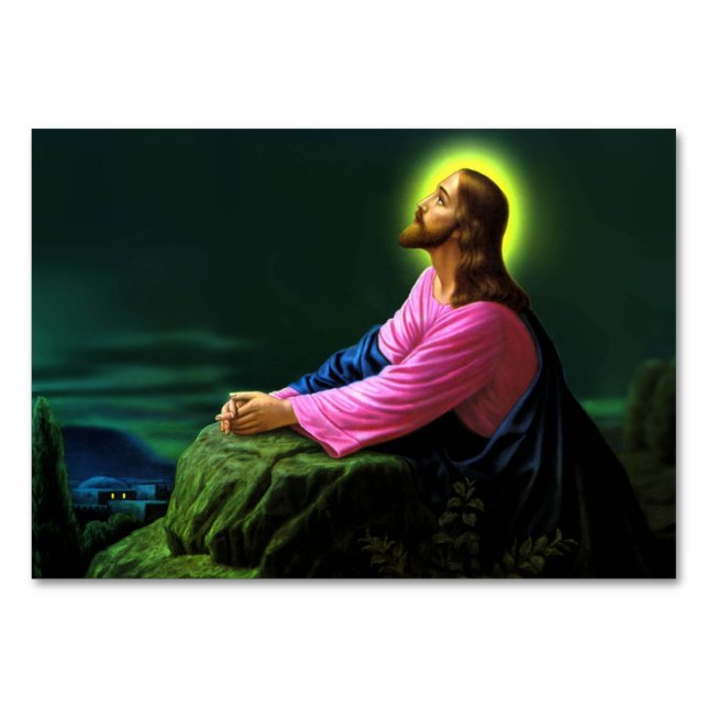 Jesus Prahlt katholisches Poster Greetingscard Tischnummer (Vorderseite)