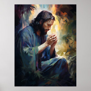 Jesus Praing Art Poster