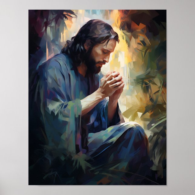 Jesus Praing Art Poster (Vorne)