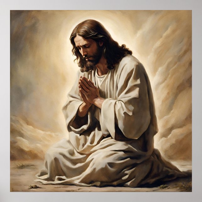 Jesus Praing Art Poster (Vorne)