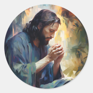 Jesus Praing Stickers