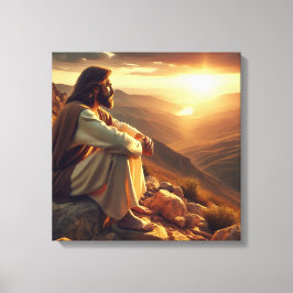 Jesus Prays auf dem Berg 2 Leinwanddruck