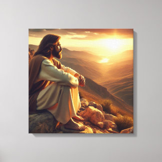Jesus Prays auf dem Berg 2 Leinwanddruck