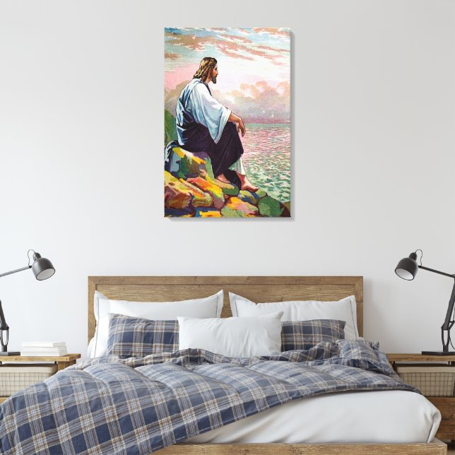 Jesus Prays von sich selbst Matthew 14:22-23 Leinw Leinwanddruck (Insitu (Schlafzimmer))