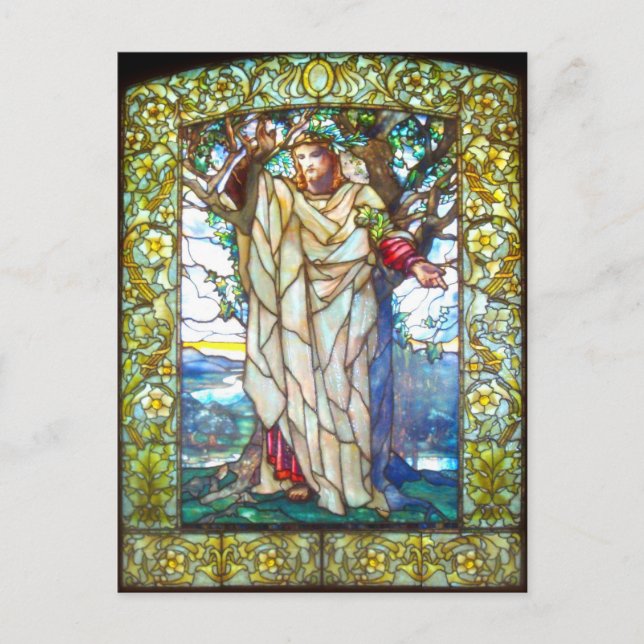 Jesus Predigt auf dem Berg - Festes Glas Postkarte (Vorderseite)