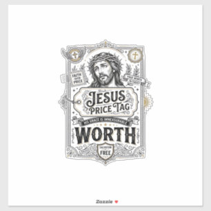 Jesus-Preisschild Wert Jesus-Preisschild Wert Chri Aufkleber