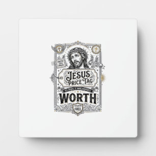 Jesus-Preisschild Wert Jesus-Preisschild Wert Chri Fotoplatte