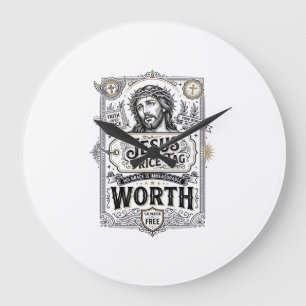 Jesus-Preisschild Wert Jesus-Preisschild Wert Chri Große Wanduhr