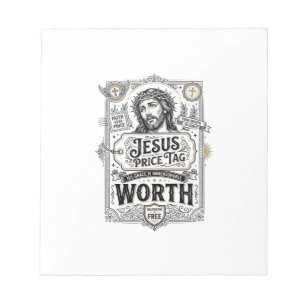 Jesus-Preisschild Wert Jesus-Preisschild Wert Chri Notizblock