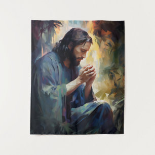 Jésus priant Tapisserie d'art
