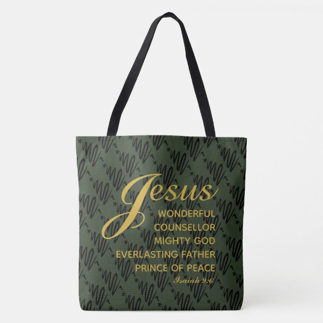 JESUS PRINCE FRIEDEN Isaiah Scripture Large Tasche (Vorderseite)