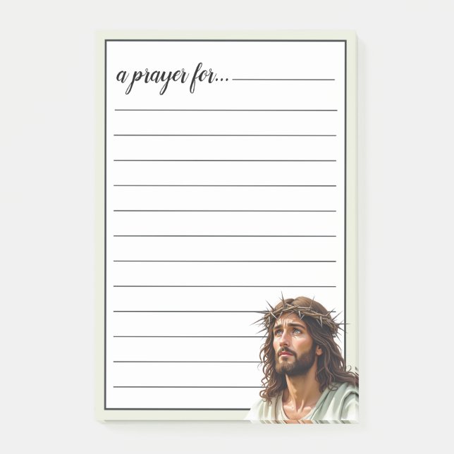 Jesus Profile Crown of Thorns War Room Prayer Post-it Klebezettel (Vorderseite)
