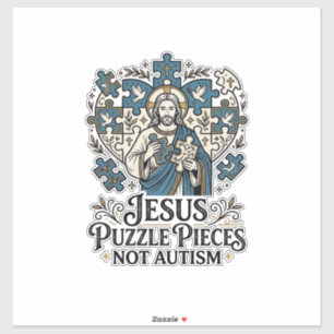 Jesus Puzzle-Teile Nicht Autismus Jesus Puzzle-Tei Aufkleber
