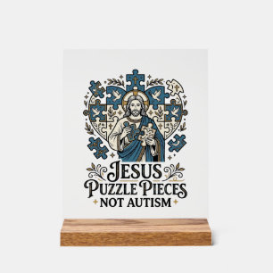 Jesus-Puzzleteile Nicht Autismus Jesus-Puzzleteile Acrylschild