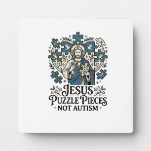 Jesus-Puzzleteile Nicht Autismus Jesus-Puzzleteile Fotoplatte