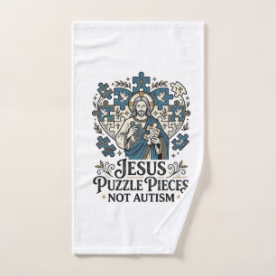 Jesus-Puzzleteile Nicht Autismus Jesus-Puzzleteile Handtuch
