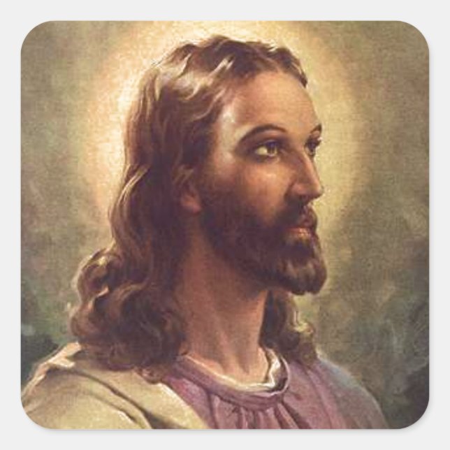 Jesus Quadratischer Aufkleber (Vorderseite)