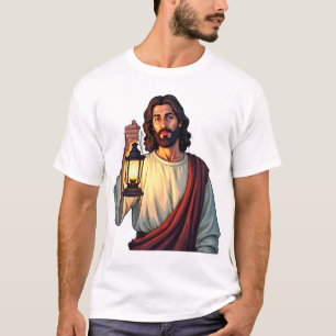 Jesus Quiet Lantern Vintage Gravur T-Shirt